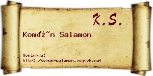 Komán Salamon névjegykártya